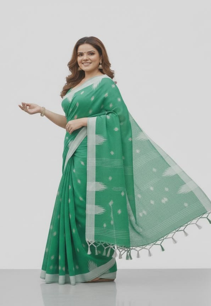 রাজকীয় মনিপুরি কটন হ্যান্ডলুম শাড়ি